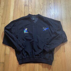 Vintage CHINA STAR 1 SATELLITE PULLOVER V NECK Jacket Coat WINDBREAKER Size L